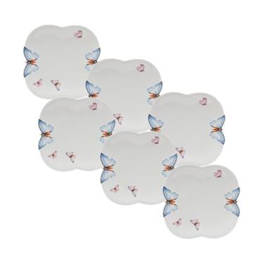 Imagem de WOLFF - Conjunto 6 Pratos Rasos de Porcelana Borboletas 24cm