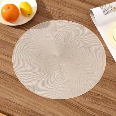 Imagem de Kit 4 ou 6 Jogo Americano Mesa Posta Antiderrapante Resistente ao Calor para Jantar (Arco dourado,6 Pecas)