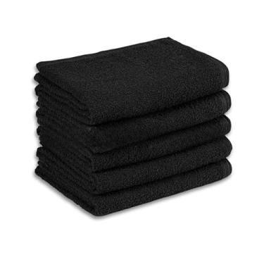 Imagem de Kit 3 Toalhas 100% Algodão para Salão de Beleza, Barbearia e Estética – Alta Absorção, Macias e Resistentes(3 TOALHAS SALAO PRETA)