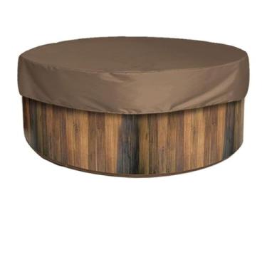Imagem de CYTJHMD Capa redonda para banheira de hidromassagem, capas de banheira de hidromassagem de substituição, resistente a UV, capa protetora de spa portátil à prova d'água para banheiras de hidromassagem