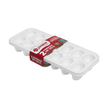 Imagem de Kit 2 Formas de Gelo Branco Jaguar Formas de Gelo com 12 Cubos 2 Peças