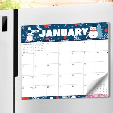 Imagem de Calendário magnético 2026-2027 para geladeira, ímã de calendário de geladeira de 2 anos funciona até dezembro de 2027, 24 mensais com design de festival para facilitar a organização – 33 cm e 29 cm