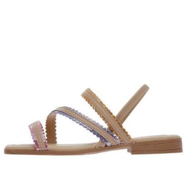 Imagem de Sandalia Pink Cats Bico Quadrado Rasteira-Feminino