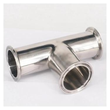 Imagem de Fit Tube O.D 45 mm 5.1 cm Tri Clamp Ferrule O.D 64 mm 304 Aço Inoxidável Tee 3 Ways Ferrule Fitting