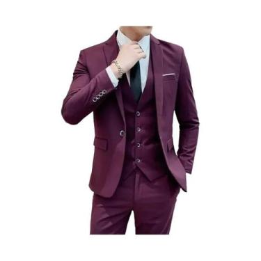 Imagem de Terno Masculino Slim-fit De Cor Sólida Para Negócios E Casamentos 2026