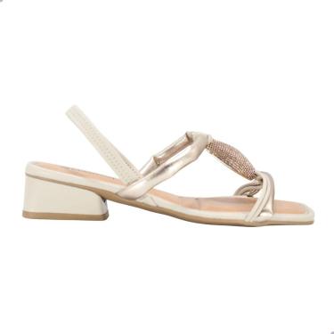 Imagem de Sandália Mississipi Salto Médio Grosso Quartzo/Marfim Mf252.0003