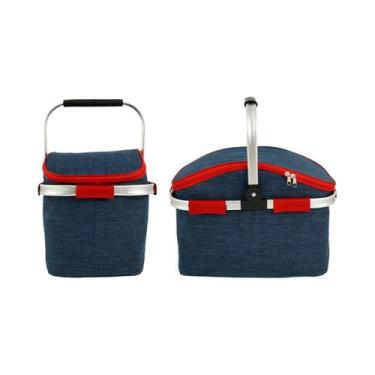 Imagem de Cesta De Piquenique Grande Capacidade Impermeável Dobrável D600 Em Tec