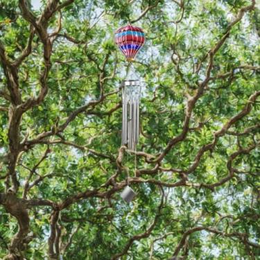 Imagem de ICE ARMOR Balão de ar longo de 99 cm com luz solar, estátua de sino de vento, escultura, ornamento, decoração de jardim, ideias para inauguração de casa, feriados e aniversários, ótima adição