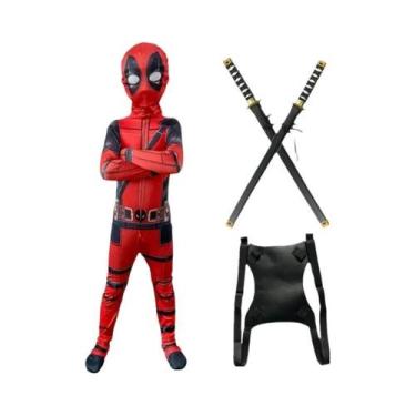 Imagem de Fantasia De Super-Herói Do Filme Deadpool Para Crianças, Macacão Com M
