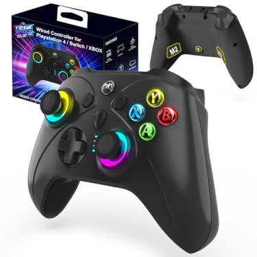Imagem de UGAME Wired Game Controller for PC, No Drift Stick, Custom 2 Back Paddles Turbo Remote, RGB Light Black Gamepad