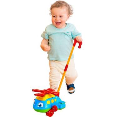 Imagem de Brinquedo Para Bebê Avião Helicóptero Push Plane - Bs Toys