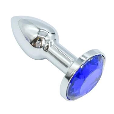 Imagem de Plug Anal Metal De Alumínio Fundido 5cm Acessório Íntimo De Luxo Estimulador Anal Térmico PL000A (AZUL ESCURO)