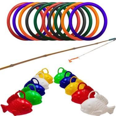 Imagem de Pescaria E Alvo Brincadeira Festa Junina Vara Peixe Argola - AHL Comér