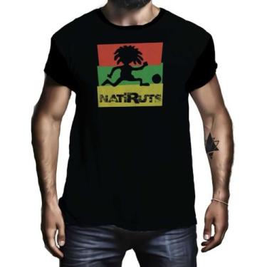 Imagem de Camiseta Masculina Música Roots Natiruts - SEMPRENALUTA, Preto, GG