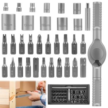 Imagem de Conjunto de chaves de fenda catraca magnética 32 em 1, conjunto de mini chaves de fenda de liberação rápida de 72 dentes com pontas e soquetes S2, chave de fenda com alça removível, kit de ferramentas