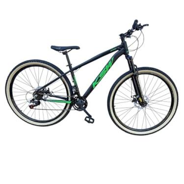 Imagem de Bicicleta Aro 29 Ksw Adulto 24 velocidades Suspensão Dianteira 80mm Pneu Faixa Amarelo (PRETO/PRATA, 19)
