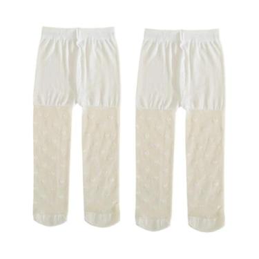 Imagem de Leggings Finas De Verão Para Meninas Bebê 2 Pares Meias De Malha Com C