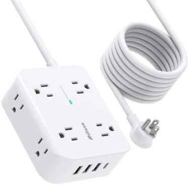 Imagem de Protetor de sobretensão Power Strip Mifaso 8 tomadas 4 portas USB