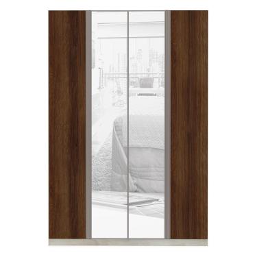 Imagem de Guarda Roupa Solteiro 4 Portas 3 Gavetas Prime Plus Alumínio Com Espelho 159 Cm Luciane Móveis