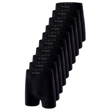 Imagem de Kit com 10 Cuecas Boxer Trifil 4411 Plus Size, Preto, GG1
