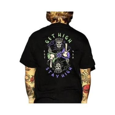 Imagem de Camiseta Masculina Oversized Gótica Harajuku Com Estampa De Caveira, M