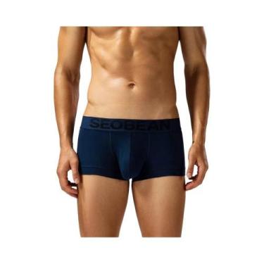 Imagem de Cueca boxer masculina de algodão absorvente de suor confortável e resp