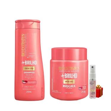 Imagem de Kit 1 Shampoo 1 Mascara Hidratante Mais Brilho 250 ML Bio Extratus + P