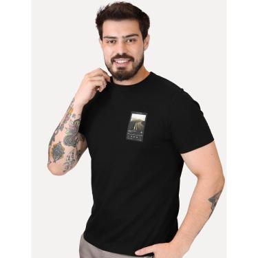 Imagem de Camiseta Dudalina Masculina Regular Soundtrack Display Print Preta-Masculino