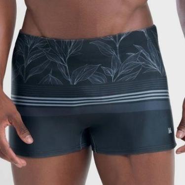 Imagem de Sunga Boxer Estampada Com Folhagem E Listras-Masculino