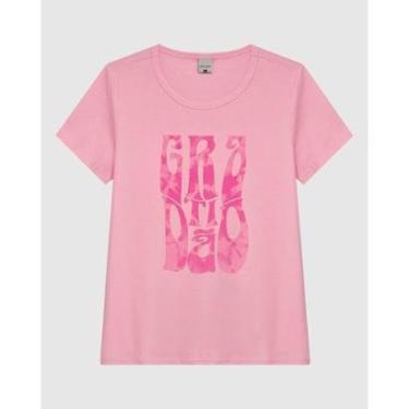 Imagem de Camiseta Feminina Manga Curta Estampa Frontal Em Malha Algodão-Feminino