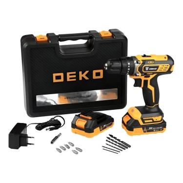 Imagem de Furadeira Parafusadeira Sem Fio Deko Deko-Dkcd20Id01-5S3 + 2