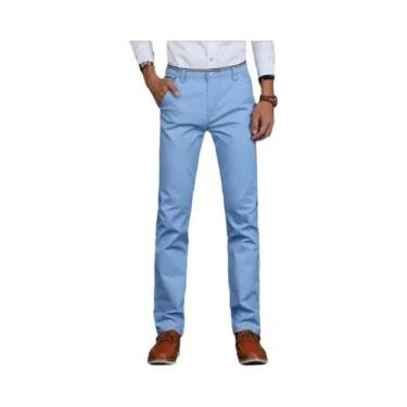 Imagem de Calças Casuais Finas De Algodão Para Homens, Primavera Verão, Cor Sóli