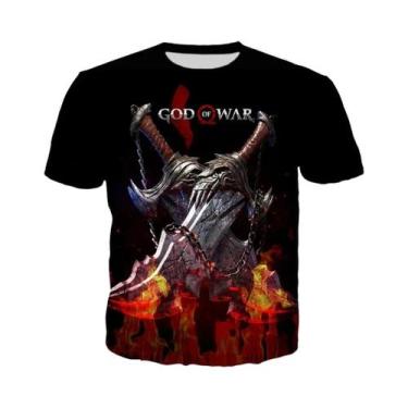 Imagem de Camiseta Masculina Oversized Com Estampa 3D God of War, Casual, Estilo