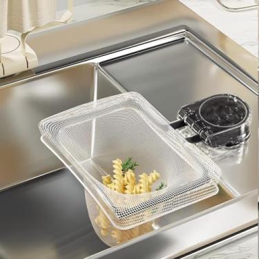 Imagem de Coador de pia com 50 sacos de filtro de malha - escorredor suspenso multifuncional para limpeza de carne, suporte dobrável de frutas com ventosa para coletor de resíduos de alimentos, para trailer