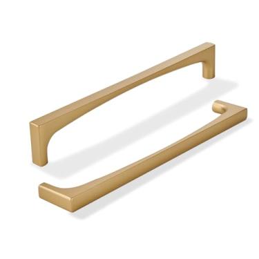 Imagem de khtumeware 1 pacote com alças sólidas puxadores de eletrodomésticos de 305 mm (12 polegadas) ouro escovado puxadores de armário de cozinha, puxadores de armário de cozinha para puxadores de gaveta de