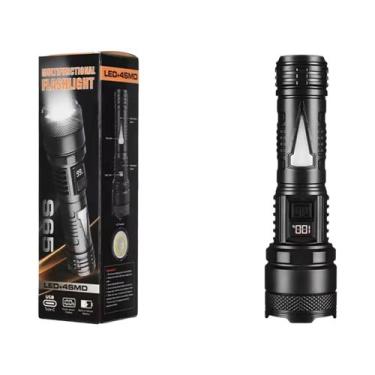 Imagem de Lanterna LED Recarregável USB C De Alta Potência 18650 Com Luz Lateral