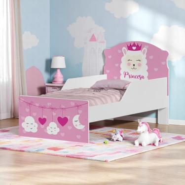 Imagem de Mini Cama Infantil 153,2x79cm com Proteção Lateral Personagens Lhama K02 - D'Rossi
