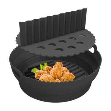 Imagem de Cesta de silicone para fritadeira a ar – tigela resistente ao calor de 21,5 cm, com divisórias, forro seguro de silicone para fritadeira a ar | para cozinha, forno, panela, vaporizador, torradeira