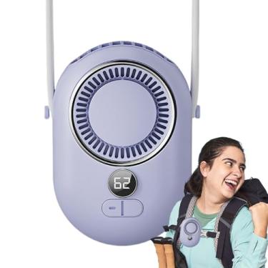 Imagem de Ventilador de pescoço portátil, recarregável, 3 velocidades, pequenos ventiladores, pescoço portátil | Dispositivo de resfriamento silencioso ar condicionado para acampamento, esportes, viagens, praia