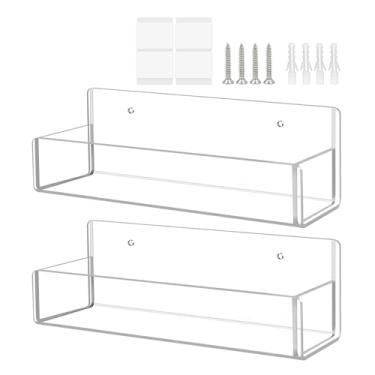 Imagem de Organizador de temperos de parede, prateleiras de especiarias flutuantes invisíveis | Organizador de prateleiras de acrílico transparente para apartamento, estação de condimentos, espaço de cozinha
