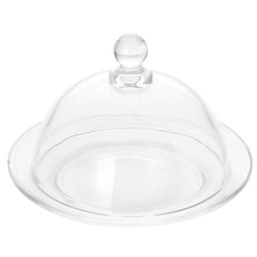 Imagem de Queijeira Com Tampa De Cristal Clear Transparente Vidro Mesa Posta - L