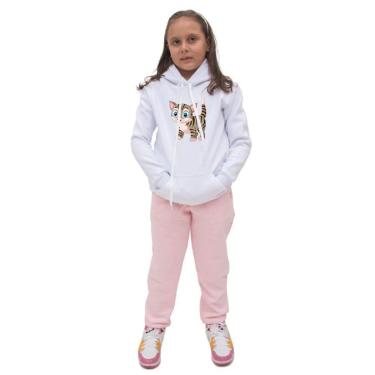 Imagem de Conjunto Moletom Infantil Estampa de Gatinho Menina-Feminino