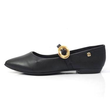 Imagem de Sapatilha Santinelli Mary Jane Boneca Com Fivela Tendência, 38, Preto