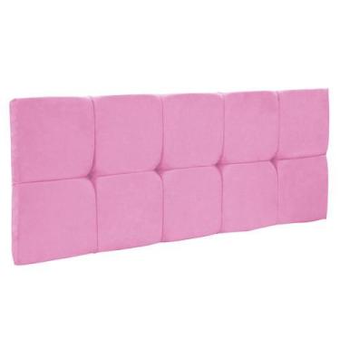 Imagem de Cabeceira Painel Nina para Cama Box Casal 160 cm Suede Rosa Bebê - D'R