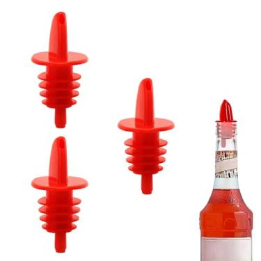 Imagem de 3 unidades de garrafa de licor de plástico preta - Pacote com 6 despejadores de garrafas clássicos para álcool, à prova de vazamento, seguros para máquina de lavar louça, bicos para garrafas de