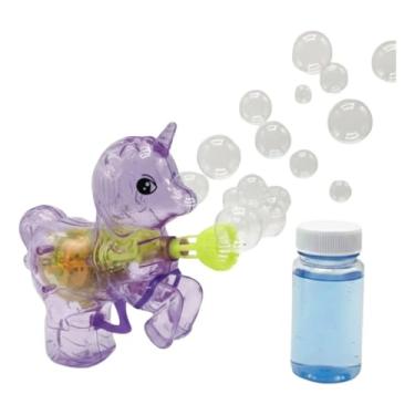 Imagem de Lança Bolhas De Sabão Infantil Brinquedo Unicornio Bazuca (Roxo)