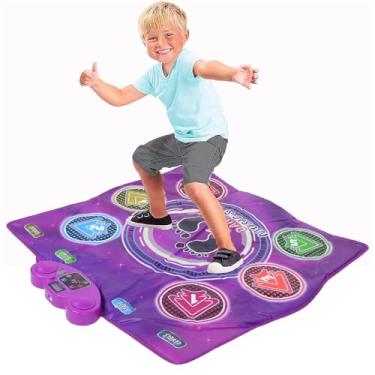 Imagem de Depisuta Tapete de Dança Infantil Tapete de Dança Eletrônico Bluetooth 5.3 com 6 Botões Iluminados, 6 Modos de Jogo e Alto-falantes Duplos Integrados para Crianças de 3 a 12 Anos