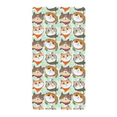 Imagem de SEHANY Lençol de berço com estampa de gatos fofos 132 x 71 cm - Lençol de berço de algodão macio respirável para berço padrão e colchão infantil, roupa de cama para meninos e meninas