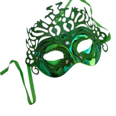 Imagem de Máscara Dupla Verde Carnaval Veneziana Festa Casamento - sm decora