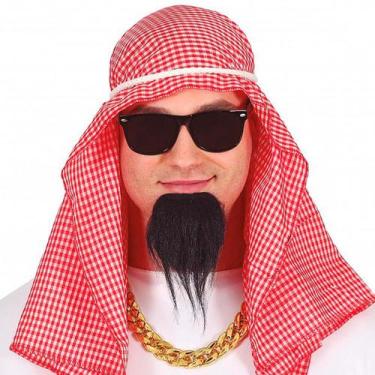 Imagem de Kit Sheik Árabe Com Turbante Óculos e Barba pra Fantasia Adulta Mascul